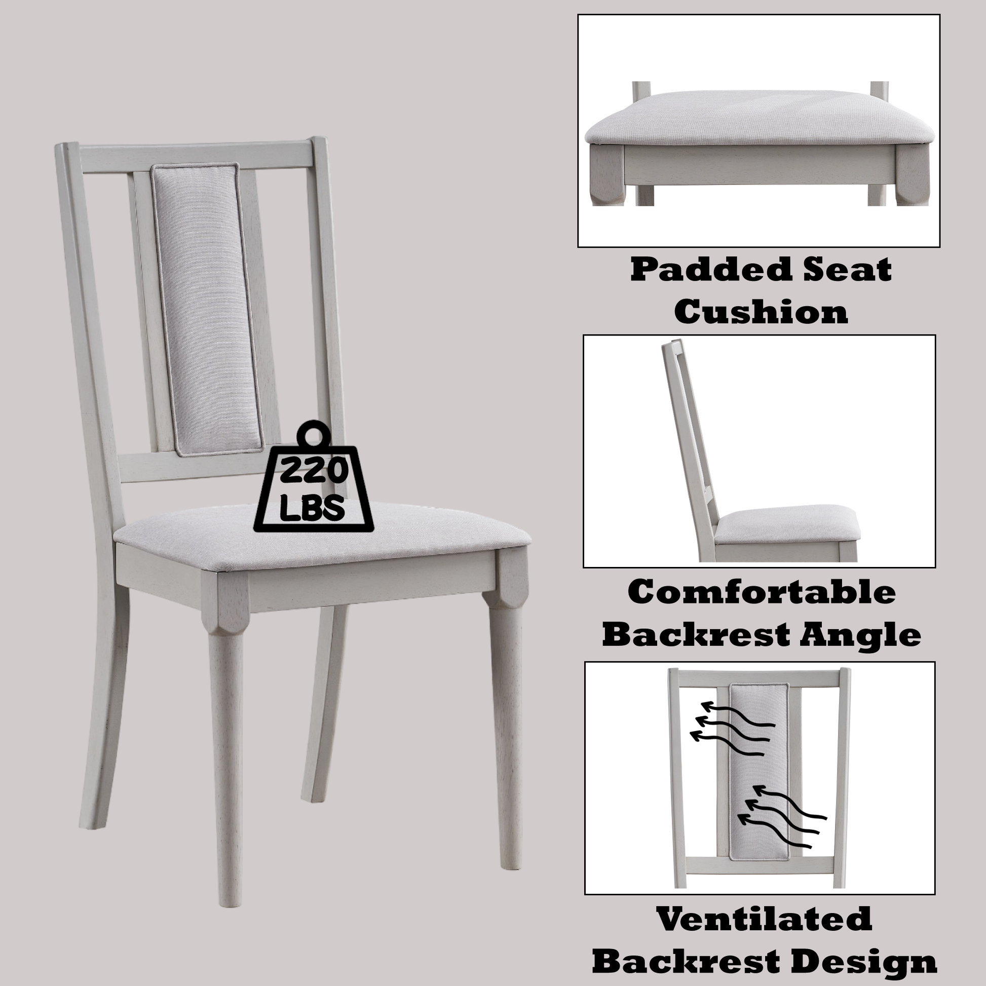 Marta Beige Side Chair Set - 2 Chairs Dining
