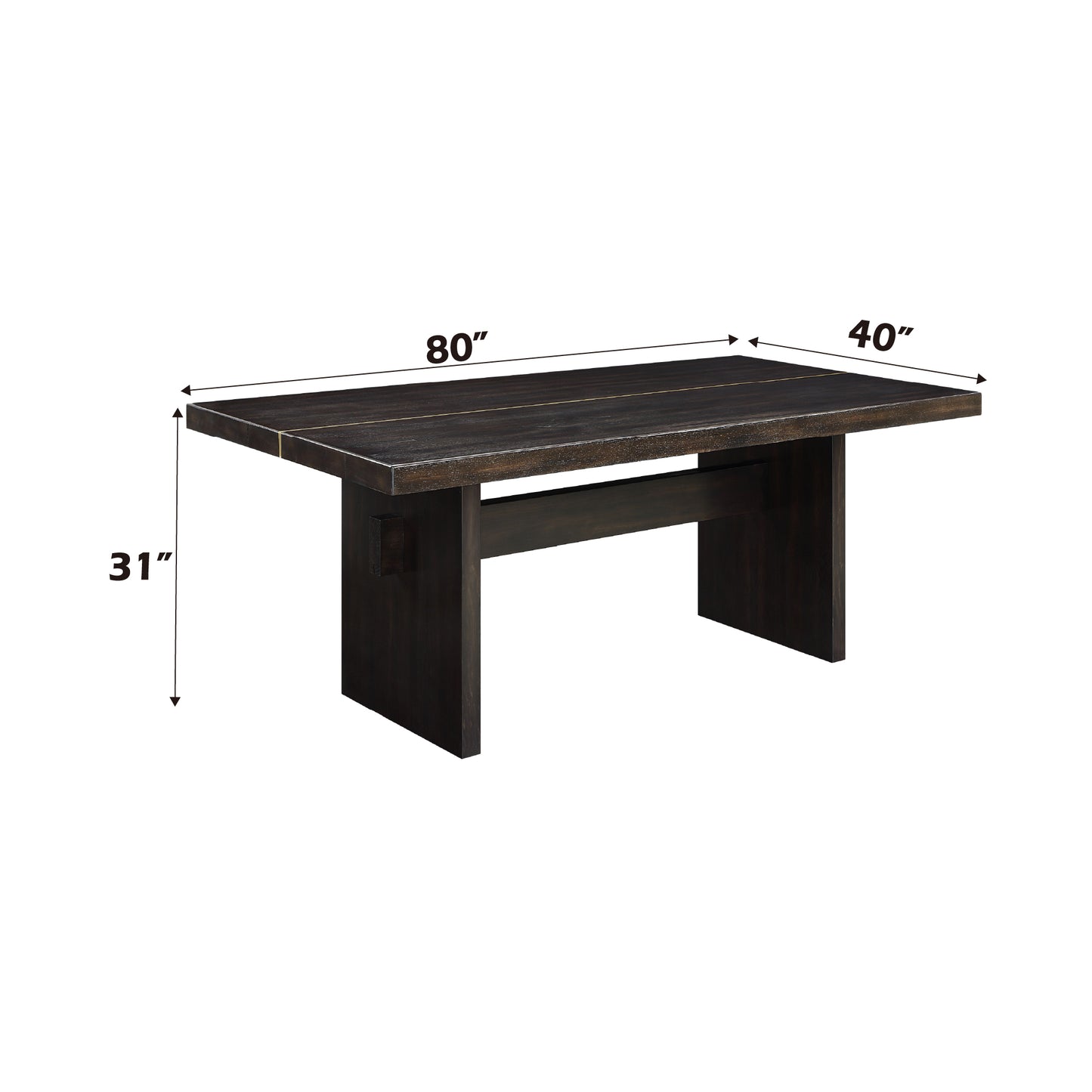 Jaramillo Dining Table - Espresso, Gold Finish