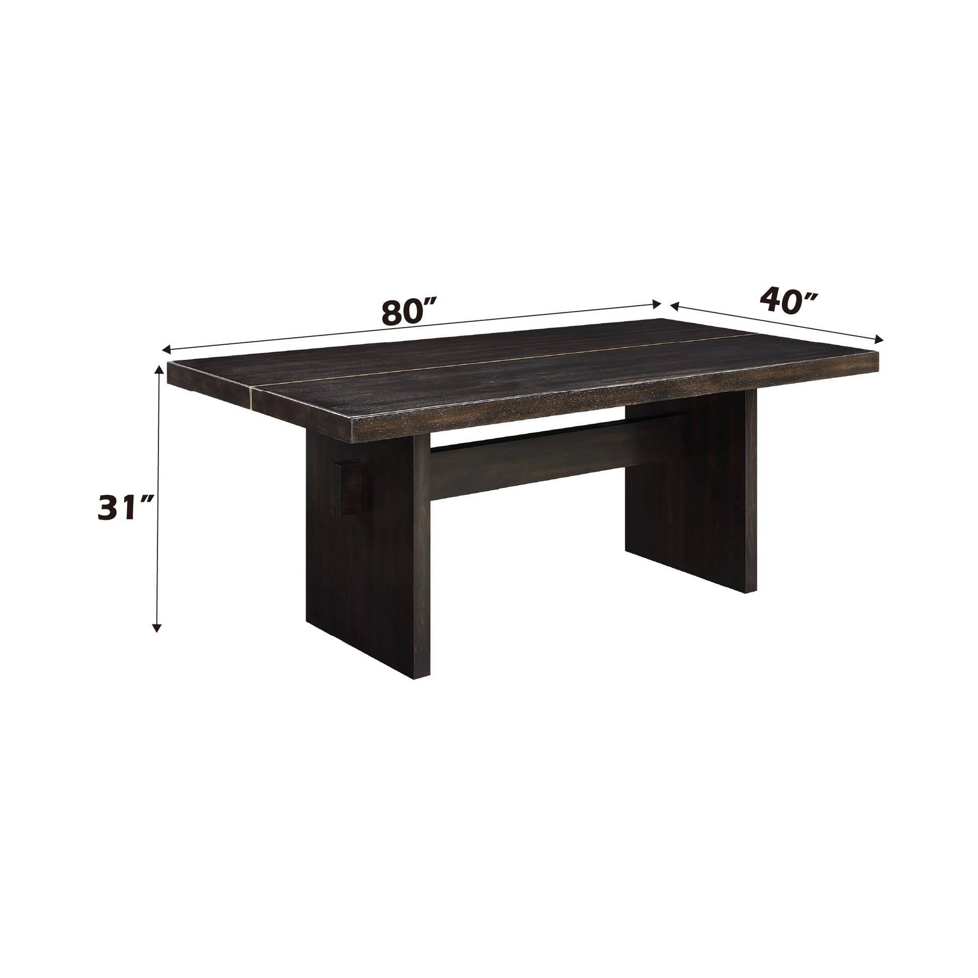 Jaramillo Dining Table - Espresso, Gold Finish