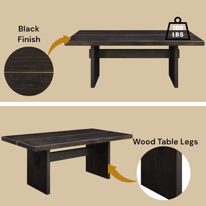 Jaramillo Dining Table - Espresso, Gold Finish