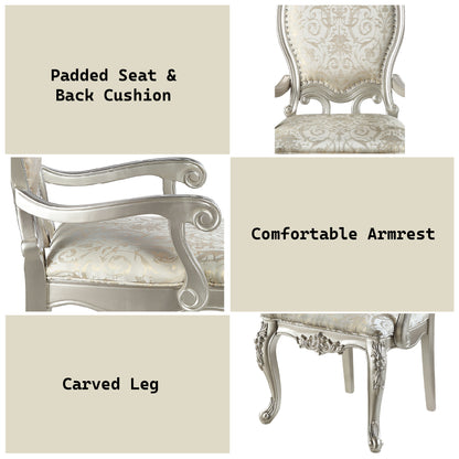 Bently Arm Chairs - Champagne Fabric Set of 2 Dining Room Seating
