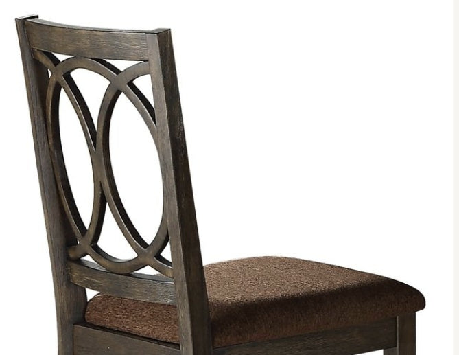 Espresso Brown Fabric Side Chair - 2 Pack