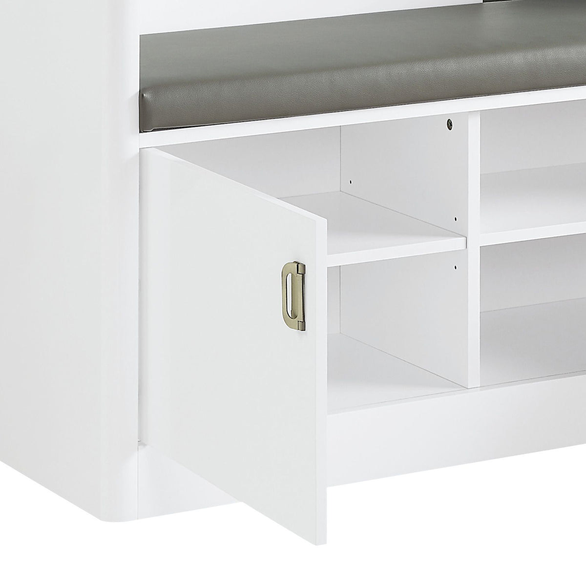Buck II White Hall Tree - Storage & Comfort