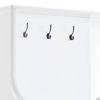 Buck II White Hall Tree - Storage & Comfort