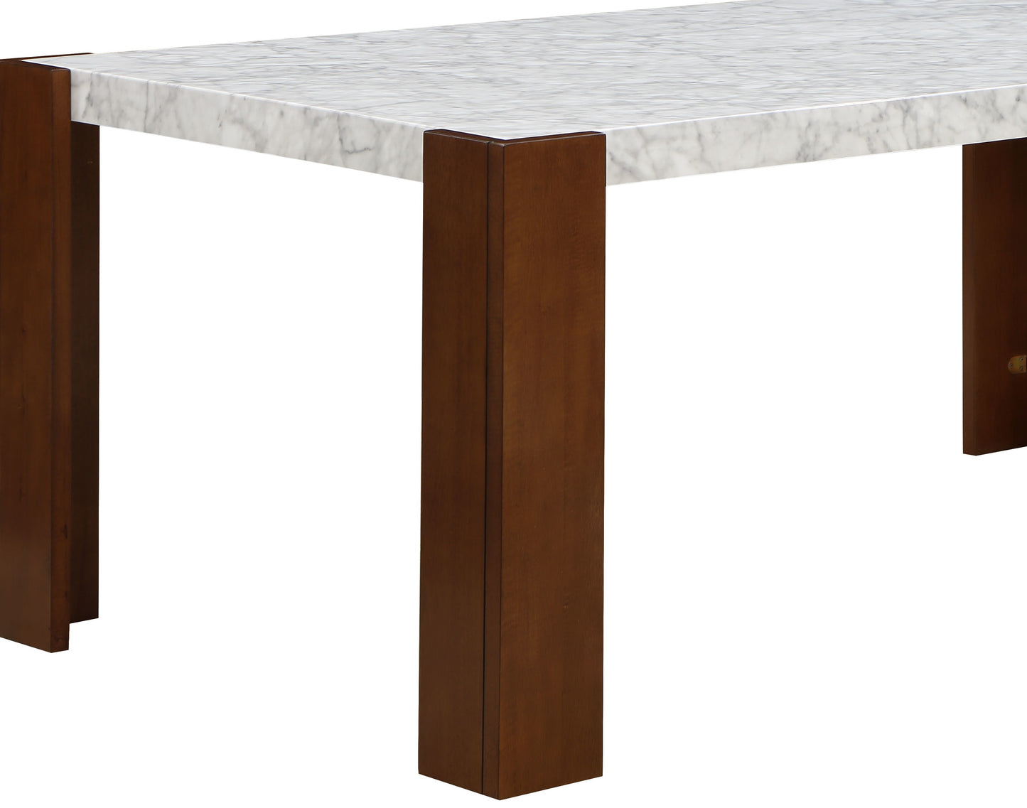 Hettie Dining Table - Marble Engineered Stone Top Walnut Legs