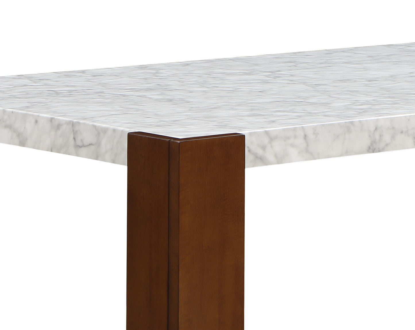 Hettie Dining Table - Marble Engineered Stone Top Walnut Legs