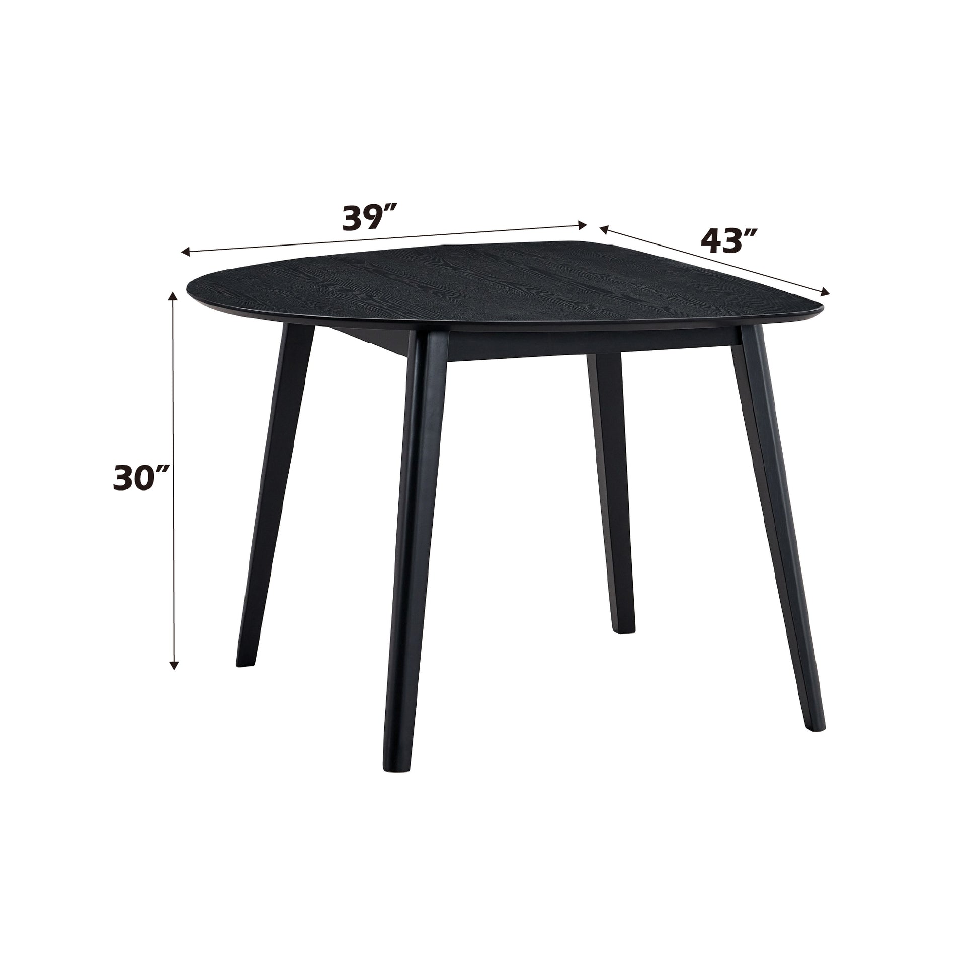 Black Synthetic Wood Dining Table for Modern Kitchen Space