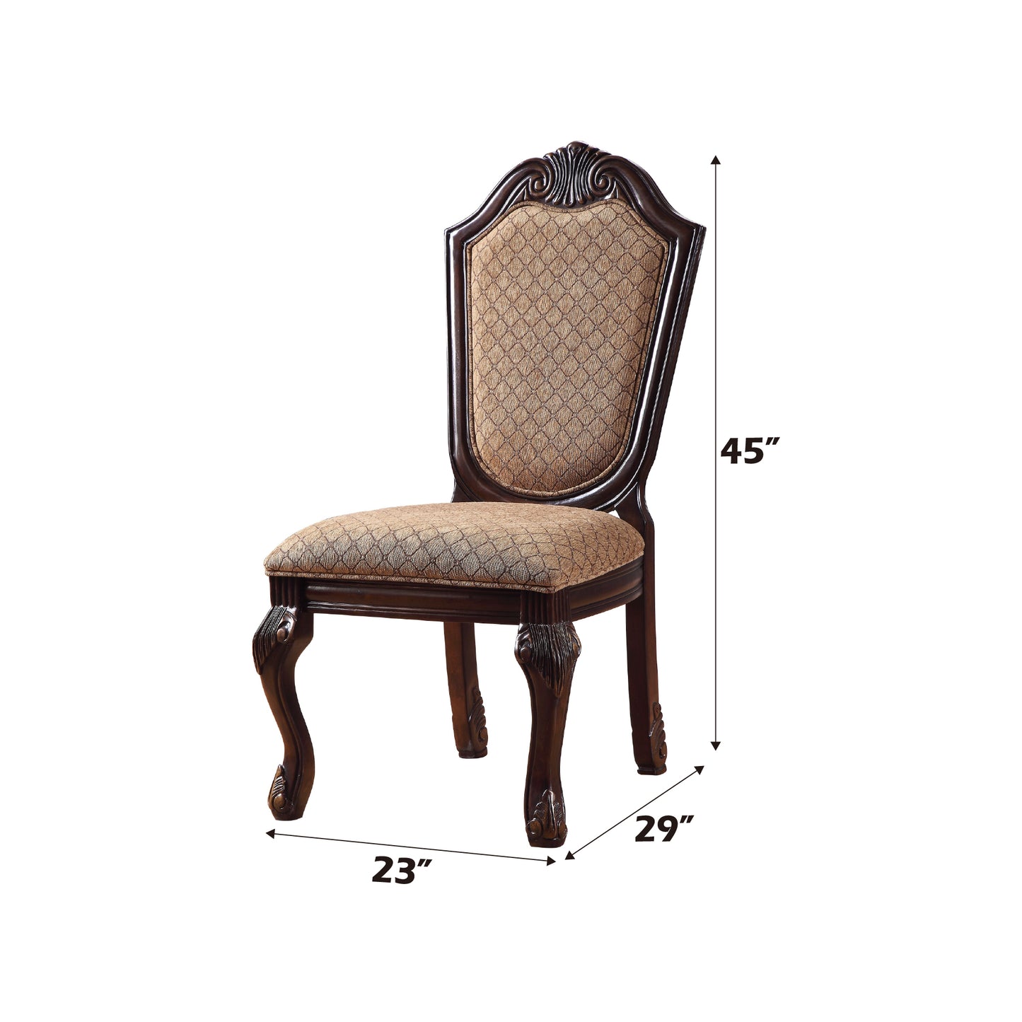 Espresso Fabric Side Chairs - Set of 2