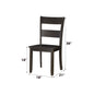 Walnut Acacia Dining Room Side Chairs Set with Ladder Backrests