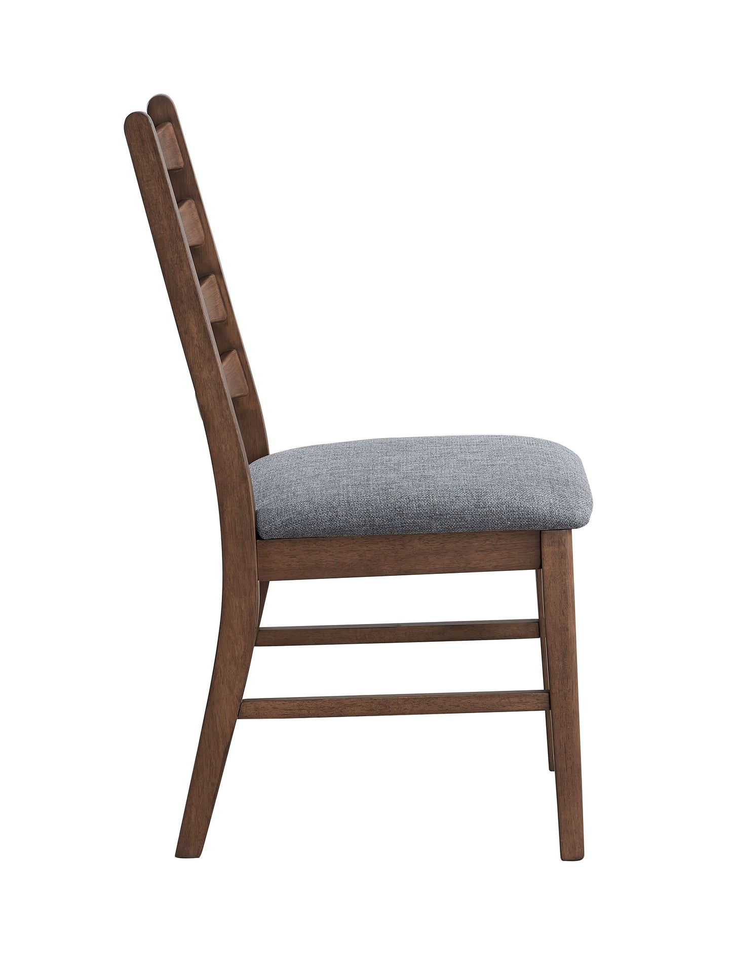 Dark Gray Walnut Linen Dining Chairs Set for Kitchen and Dining Rooms
