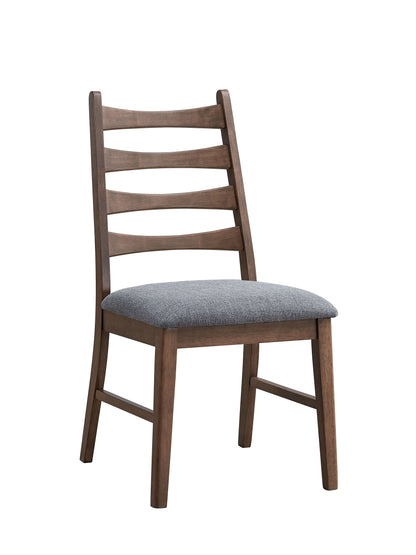 Mayah Dark Gray Linen & Walnut Finish Side Chair (Set of 2)