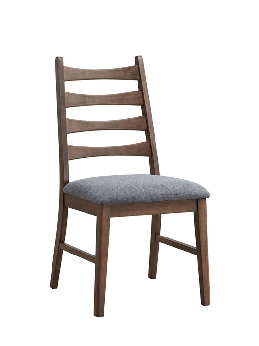 Mayah Dark Gray Linen & Walnut Finish Side Chair (Set of 2)