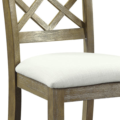 Beige Linen Dining Side Chair Set of 2 for Dining Room