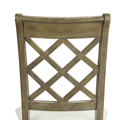 Beige Linen Dining Side Chair Set of 2 for Dining Room