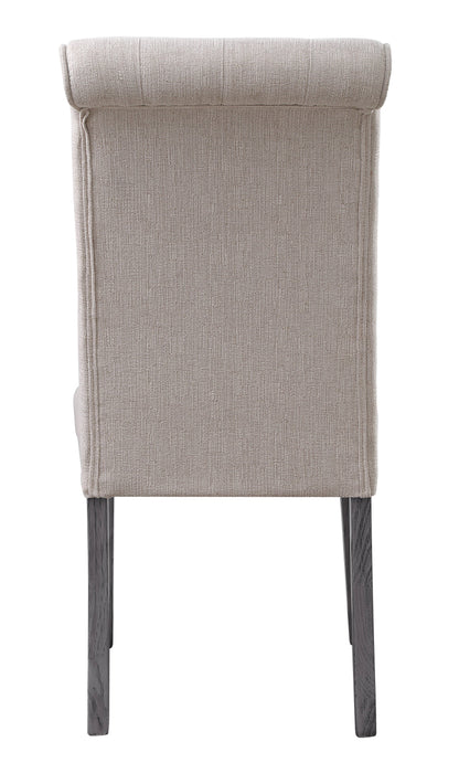 Beige Linen Dining Chairs - Set of 2 Armless Chairs