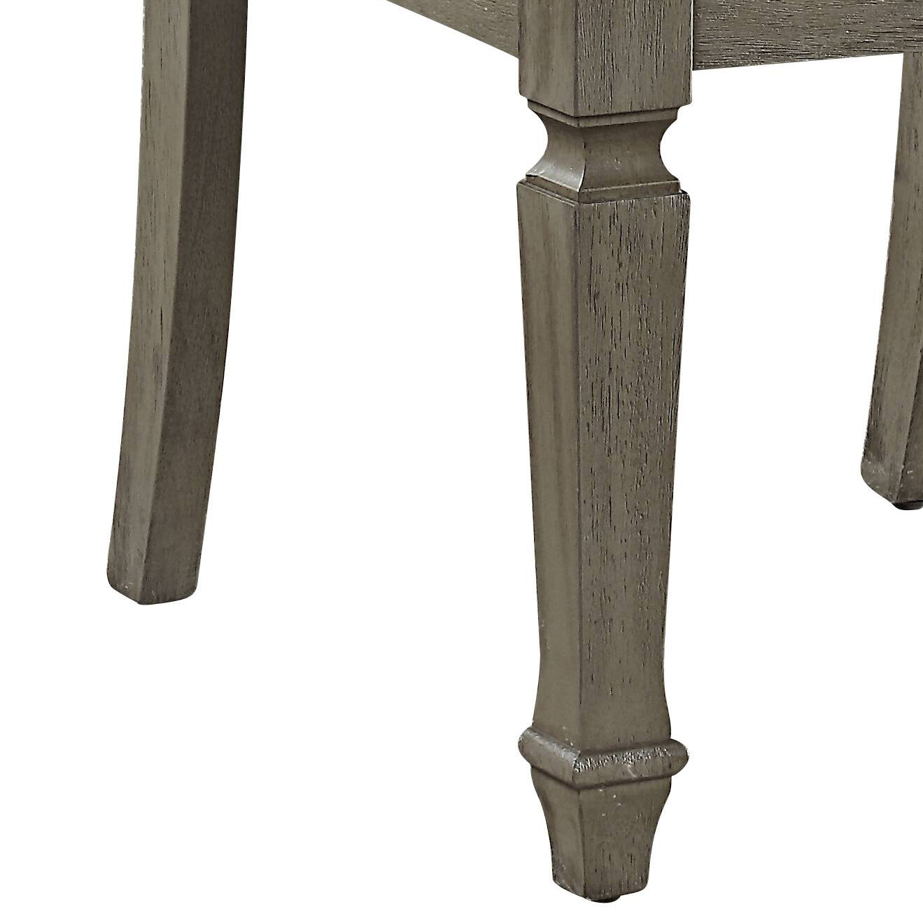 Beige Oak Linen Side Chairs for Dining Room Seating Set