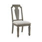 Zumala Beige Linen & Weathered Oak Finish Side Chair (Set of 2)