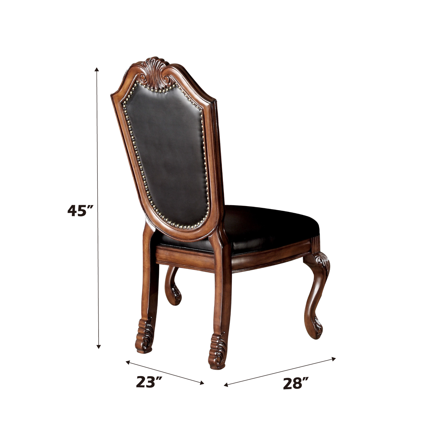 Black Cherry Dining Chair Set of 2 - Armless Side Chairs for Dining Room