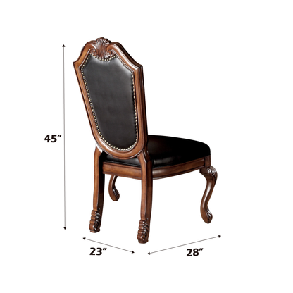Black Cherry Dining Chair Set of 2 - Armless Side Chairs for Dining Room