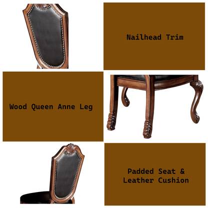 Black Cherry Dining Chair Set of 2 - Armless Side Chairs for Dining Room