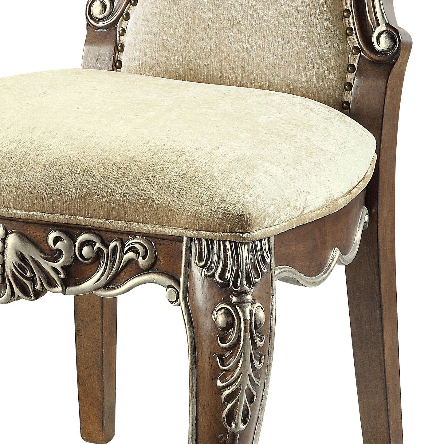 Oak Finish Side Chair - Armless Dining Chair Set of 2