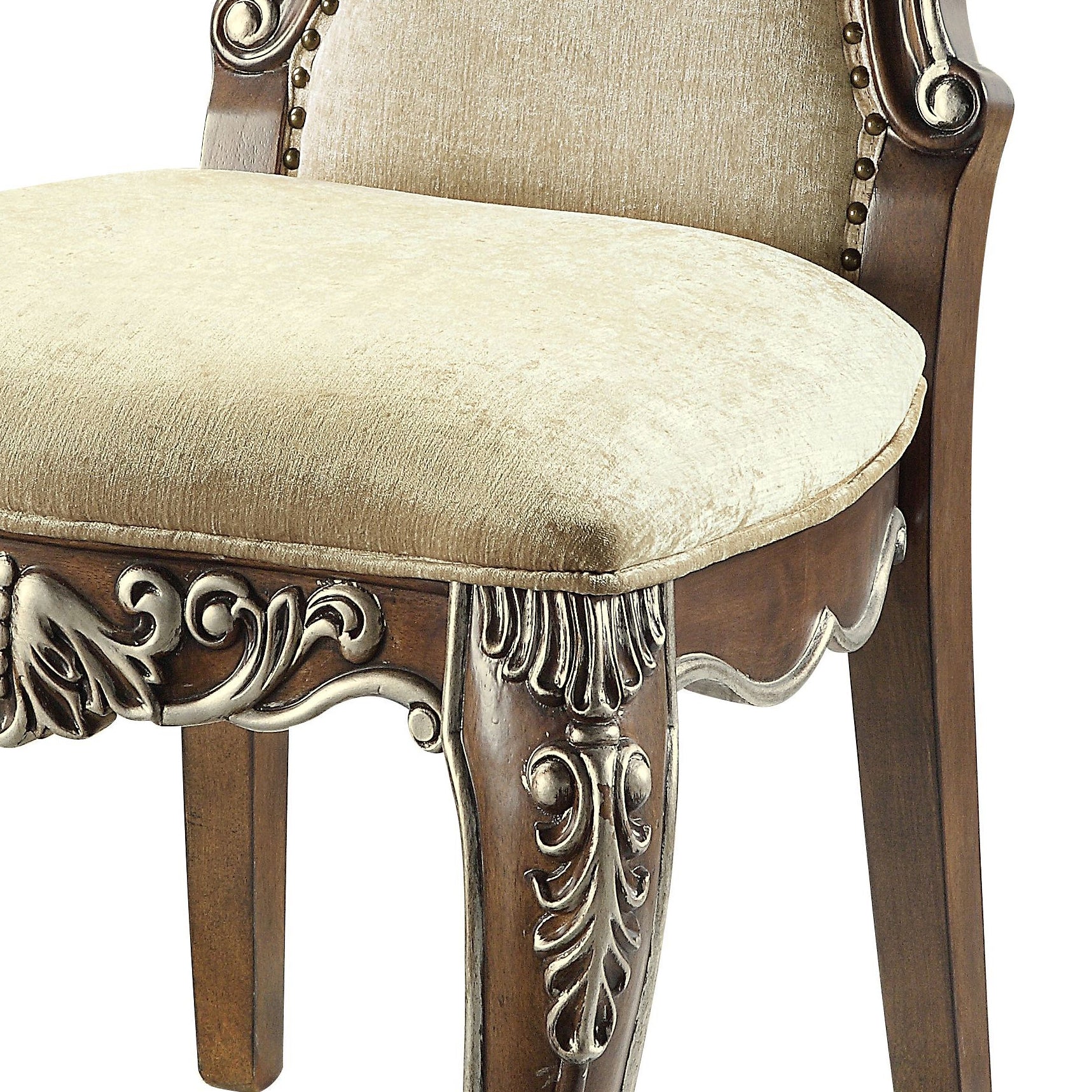 Oak Finish Side Chair - Armless Dining Chair Set of 2