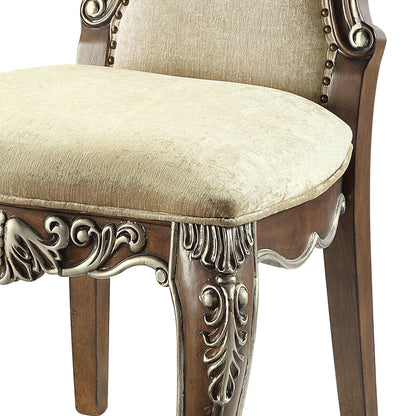 Oak Finish Side Chair - Armless Dining Chair Set of 2