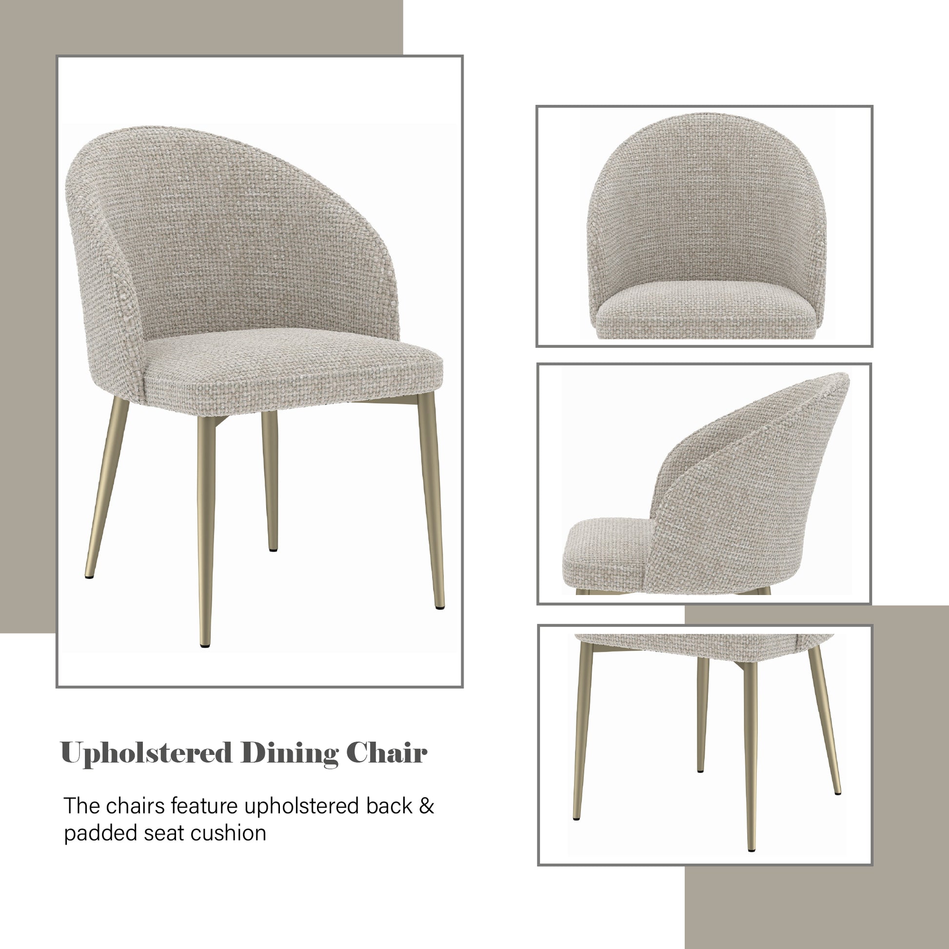 Champagne Fabric Side Chair - Set of 2