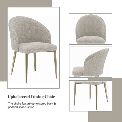 Champagne Fabric Side Chair - Set of 2