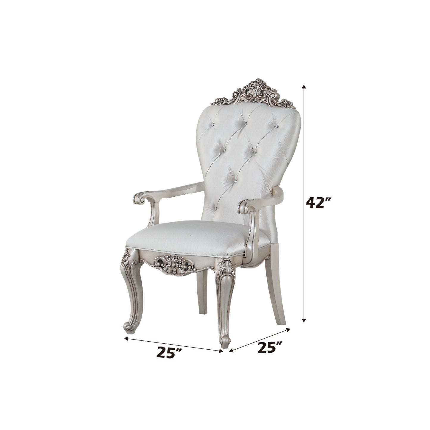 Cream Fabric Arm Chairs - Set of 2 for Kitchen Dining Rooms