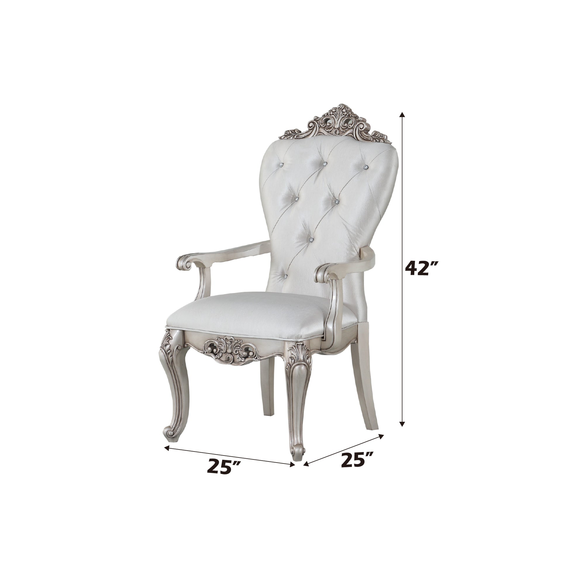 Cream Fabric Arm Chairs - Set of 2 for Kitchen Dining Rooms