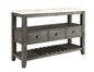 Merel White Marble Top & Gray Oak Finish Server