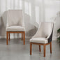 Gilsea Fabric, Brown Synthetic Leather & Brown Finish Side Chair ( Set of 2)
