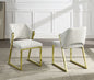 Galdesa Teddy Sherpa & Mirrored Gold Finish Side Chair (Set of 2)
