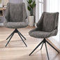 Malika Brown Gray Chenille Side Chair w/Swivel (Set of 2)