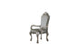 Dresden Synthetic Leather &Vintage Bone White Finish Arm Chair (Set of 2)