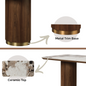 Walnut Ceramic Top Dining Table - 71" Modern Table