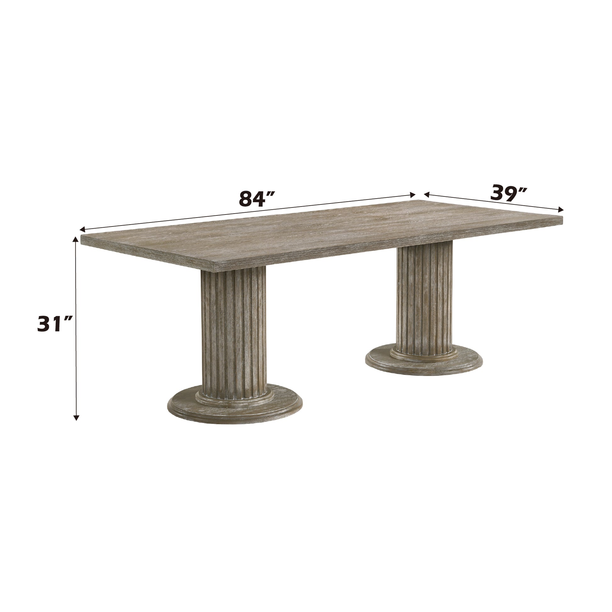 Gray Dining Table - 84" Rectangular Table