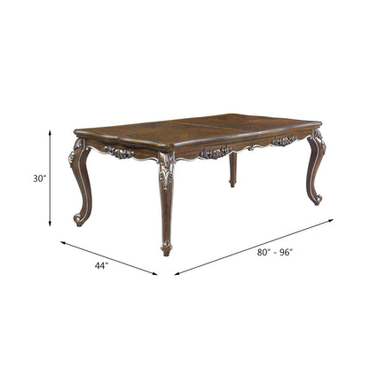 Oak Resin Dining Table with 16" Leaf Extension for Dining Room