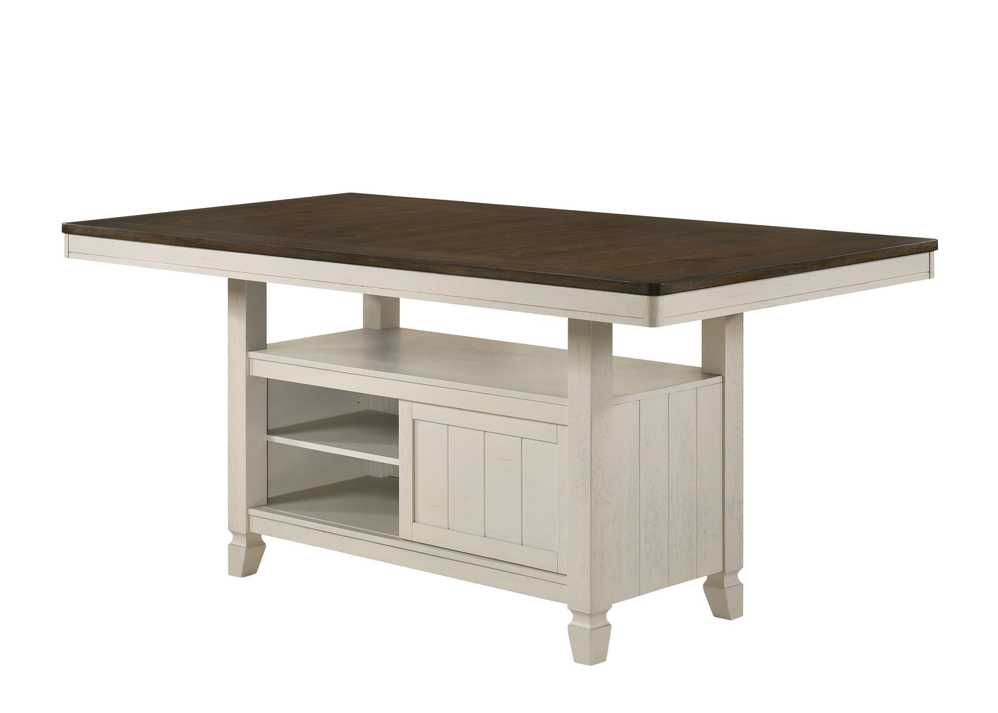 Tasnim Oak & Antique White Counter Dining Table