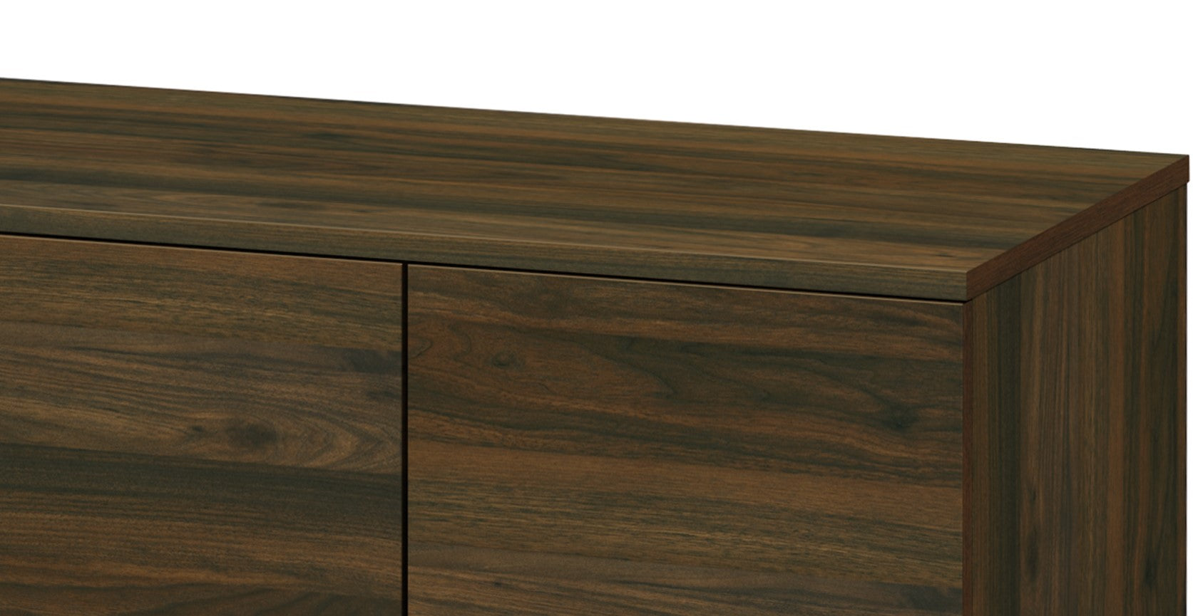 Walnut Wood TV Stand with Storage Shelves & Cabinet for Living Room