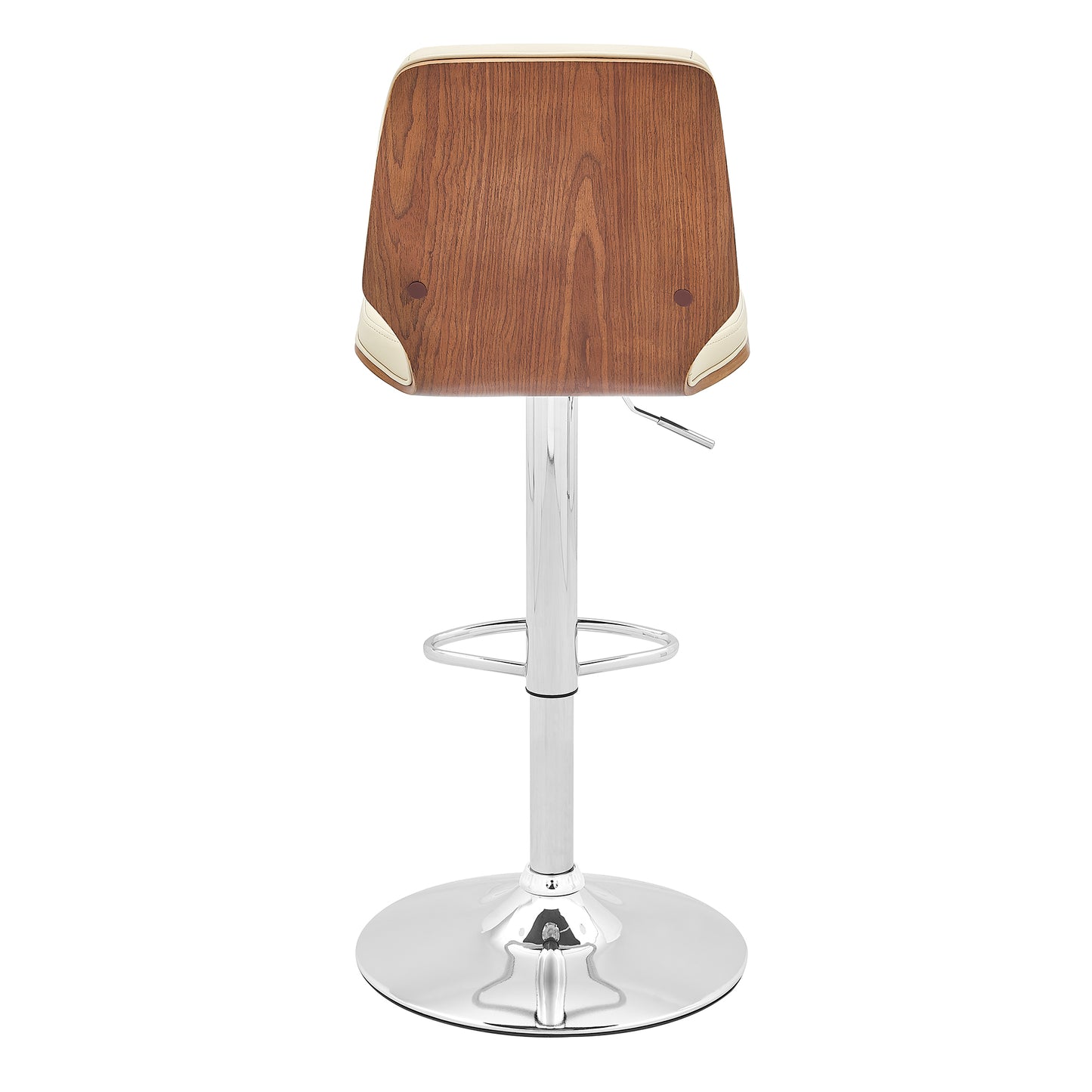 White Swivel Bar Stool - Adjustable Height Wood Metal for Dining Room