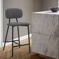 Othene 26" Gray Faux Leather and Metal Counter Height Bar Stool