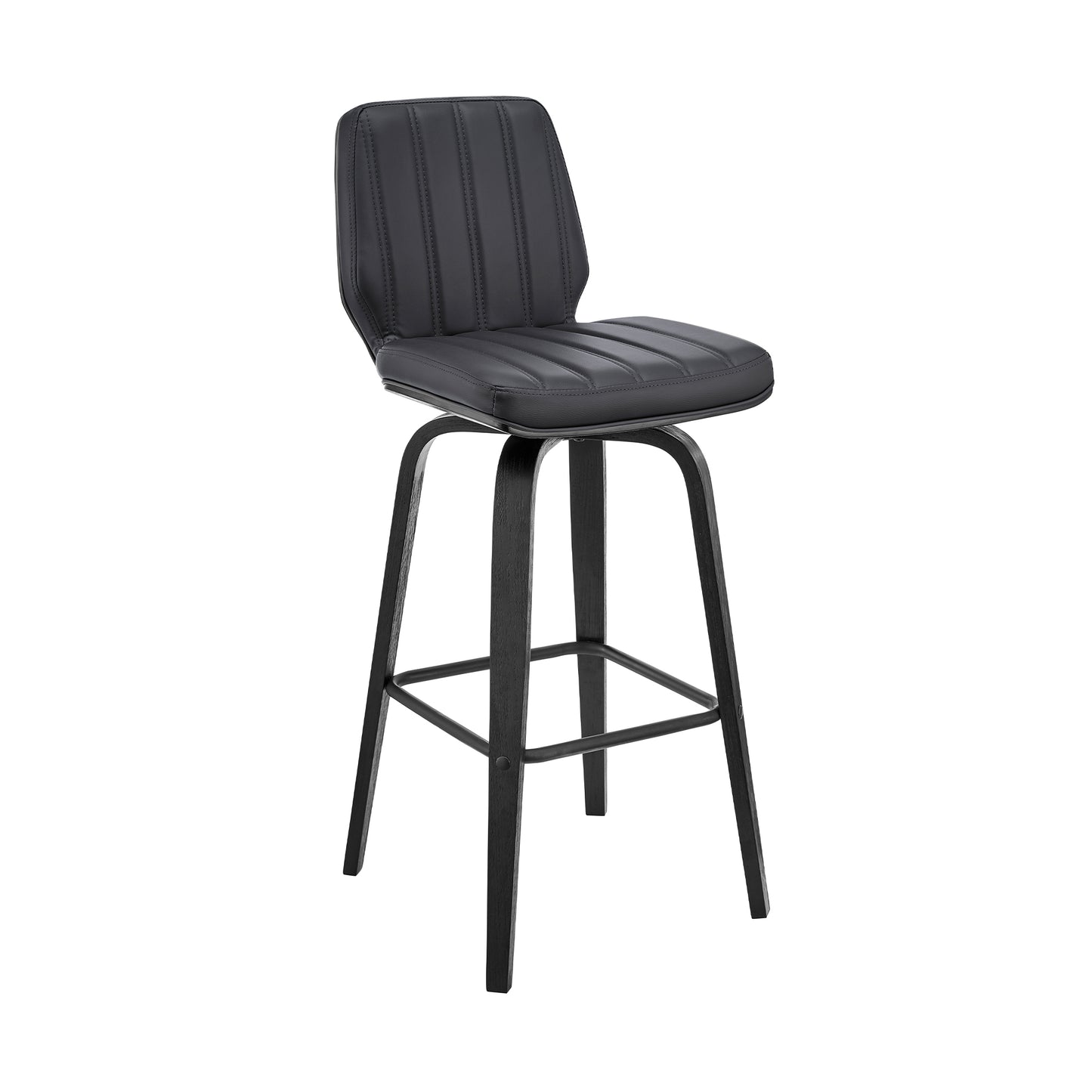 360 Swivel Bar Stool for Kitchen Island Dining Room Gray Faux Leather