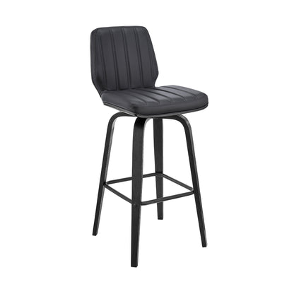 360 Swivel Bar Stool for Kitchen Island Dining Room Gray Faux Leather