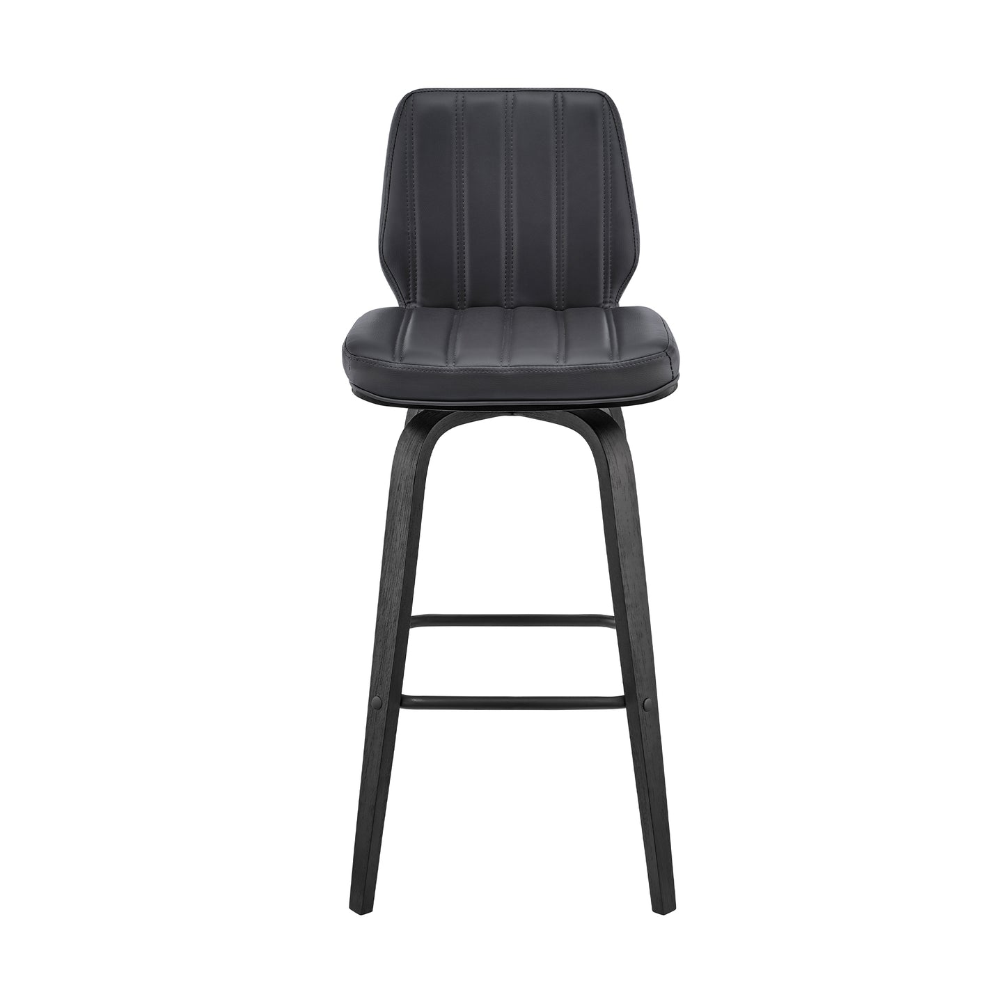 360 Swivel Bar Stool for Kitchen Island Dining Room Gray Faux Leather