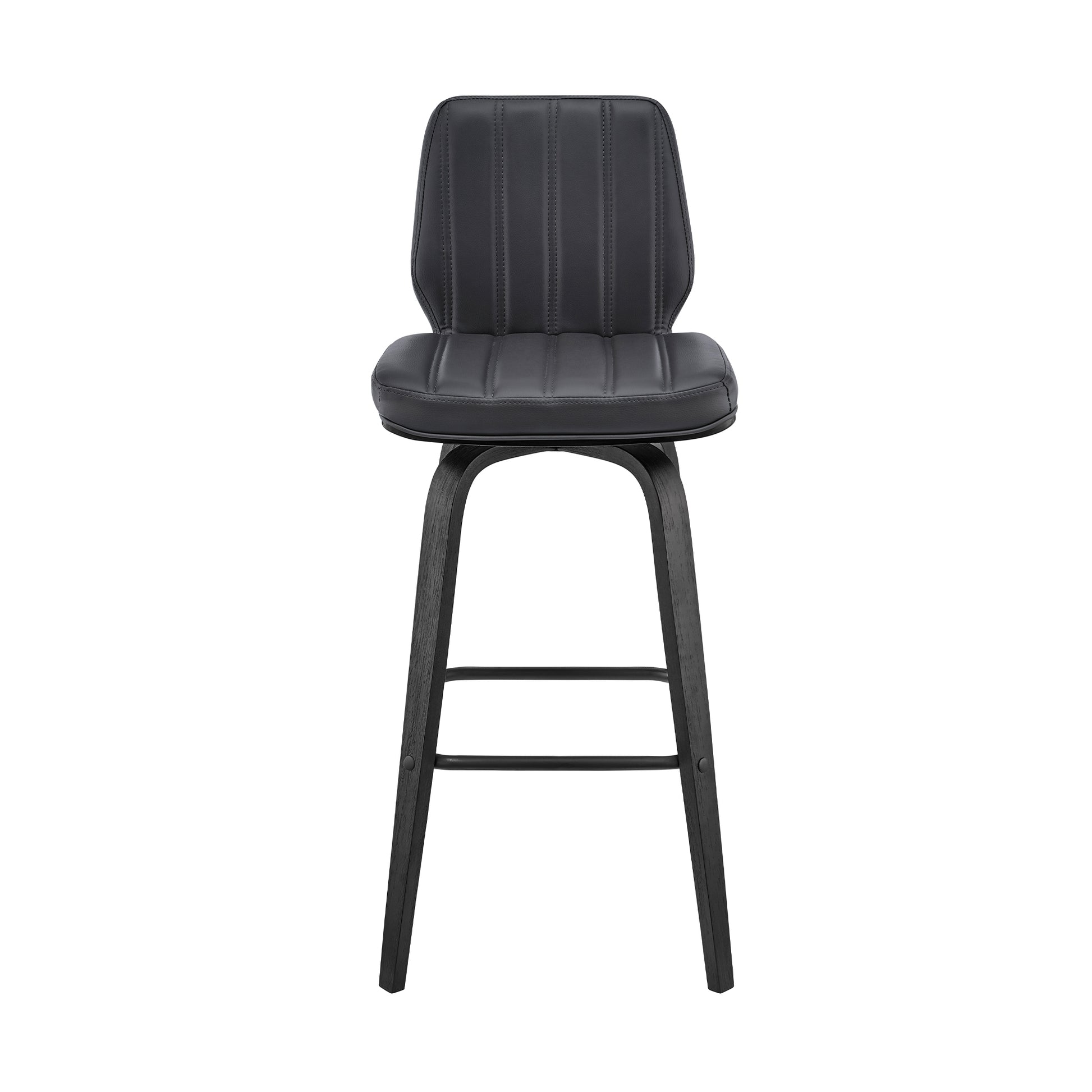 360 Swivel Bar Stool for Kitchen Island Dining Room Gray Faux Leather