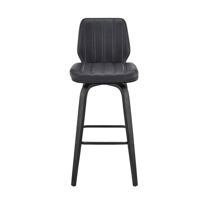 360 Swivel Bar Stool for Kitchen Island Dining Room Gray Faux Leather