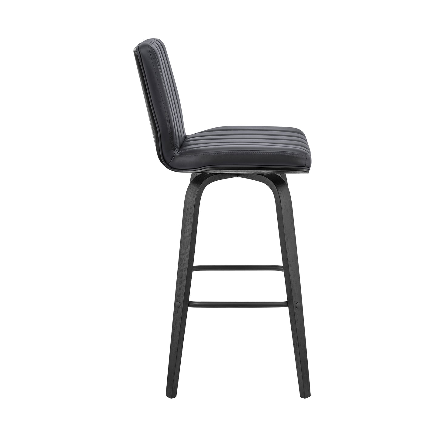 360 Swivel Bar Stool for Kitchen Island Dining Room Gray Faux Leather