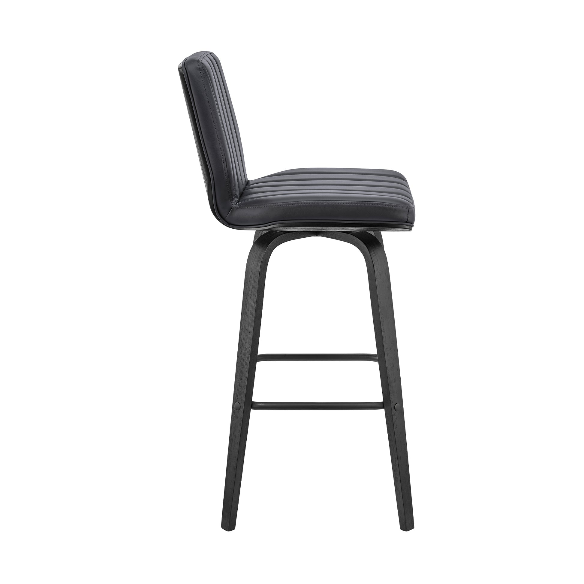360 Swivel Bar Stool for Kitchen Island Dining Room Gray Faux Leather